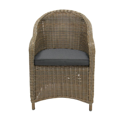 MALAWI | Poly Rattan Wicker Outdoor Dining Chair | Brown Grey - PL18010-DC-NAT-2 - Direct Factory Furniture Australia
