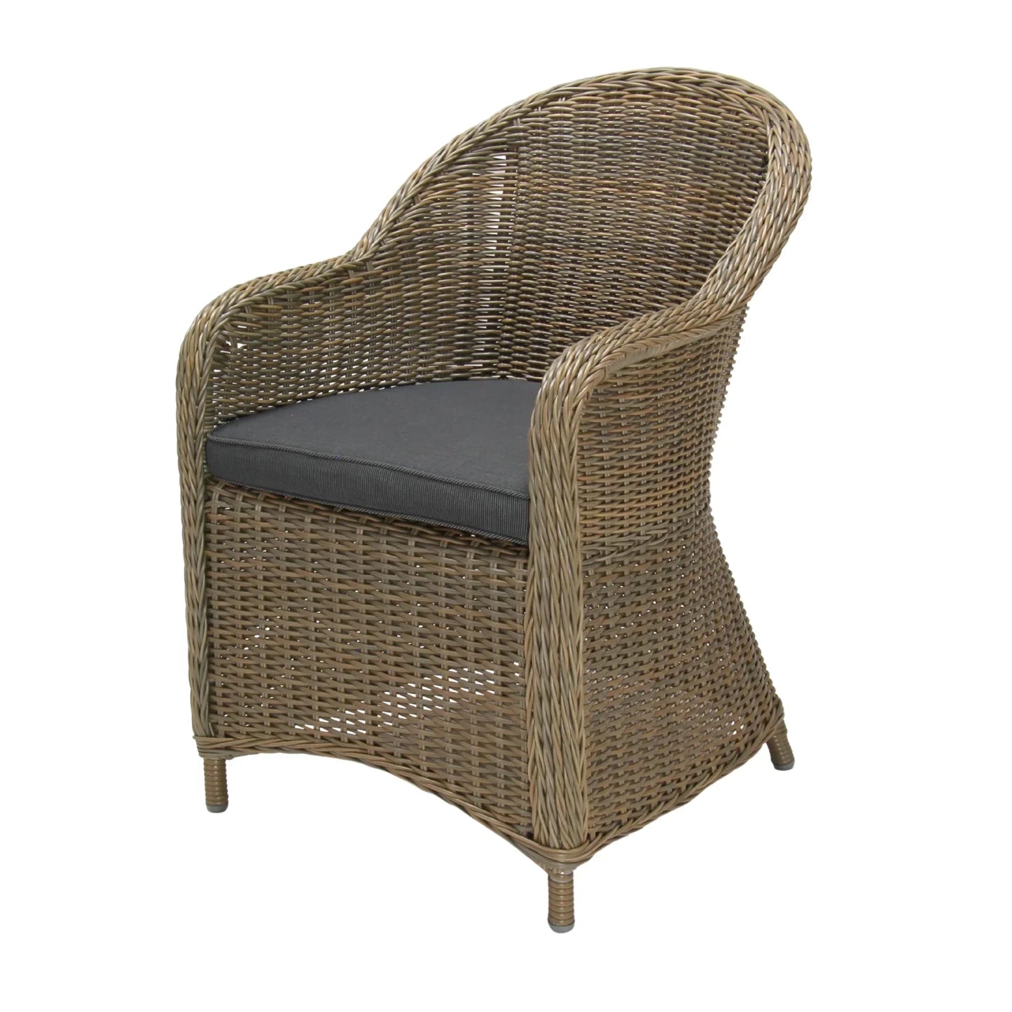 MALAWI | Poly Rattan Wicker Outdoor Dining Chair | Brown Grey - PL18010-DC-NAT-2 - Direct Factory Furniture Australia