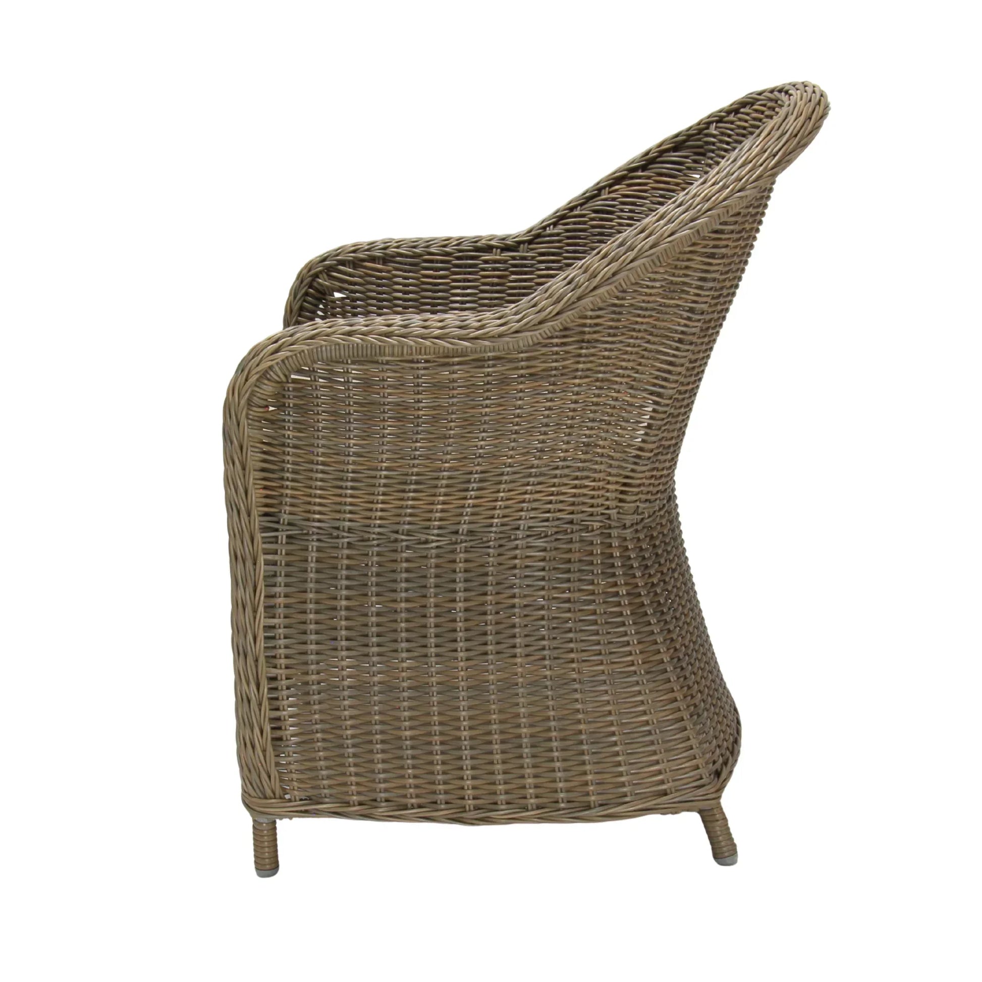 MALAWI | Poly Rattan Wicker Outdoor Dining Chair | Brown Grey - PL18010-DC-NAT-2 - Direct Factory Furniture Australia