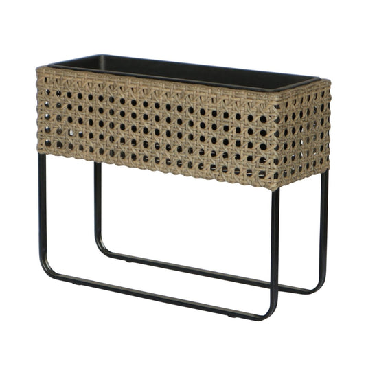 MONTE Poly Rattan Wicker Raised Planter Pot - Brown - Direct Factory Furniture Australia