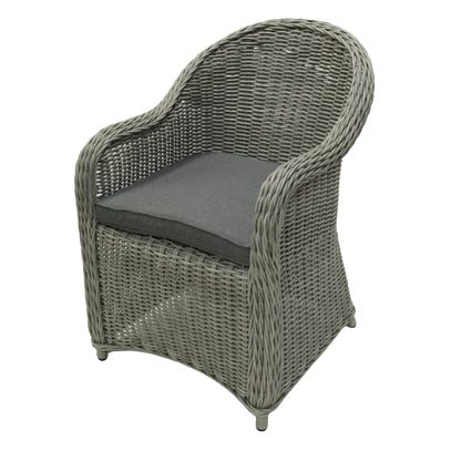 NOOSA | Poly Rattan Wicker Outdoor Dining Chair | Stone Grey