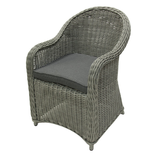 NOOSA | Poly Rattan Wicker Outdoor Dining Chair | Stone Grey
