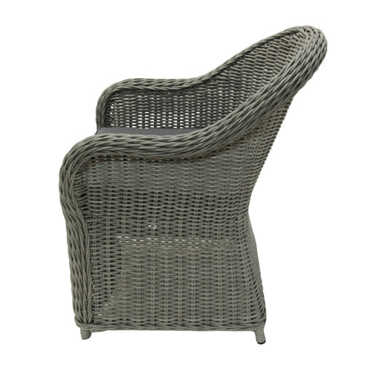 NOOSA | Poly Rattan Wicker Outdoor Dining Chair | Stone Grey