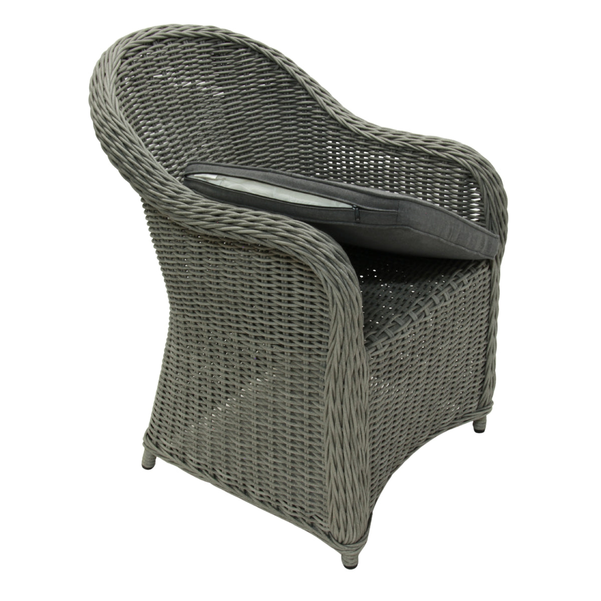 NOOSA | Poly Rattan Wicker Outdoor Dining Chair | Stone Grey