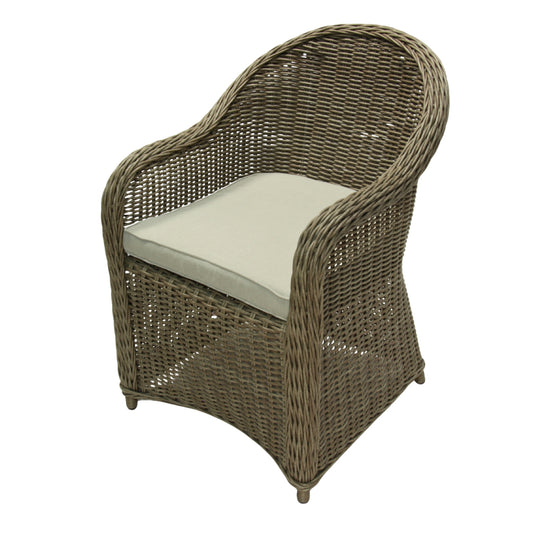 NOOSA | Poly Rattan Wicker Outdoor Dining Chair | Walnut