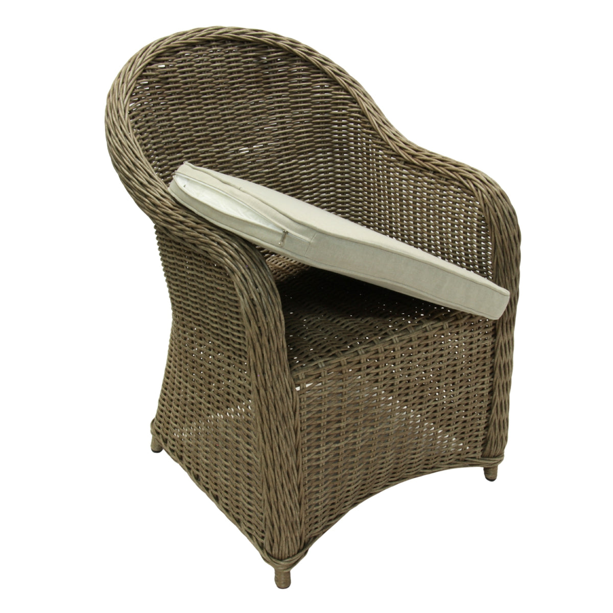 NOOSA | Poly Rattan Wicker Outdoor Dining Chair | Walnut