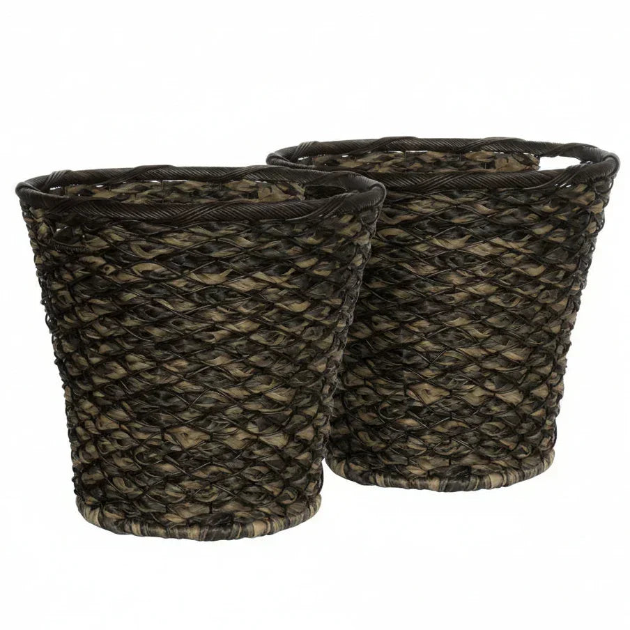OSLO Poly Rattan Wicker Large Basket - Chestnut Brown - Direct Factory Furniture Australia