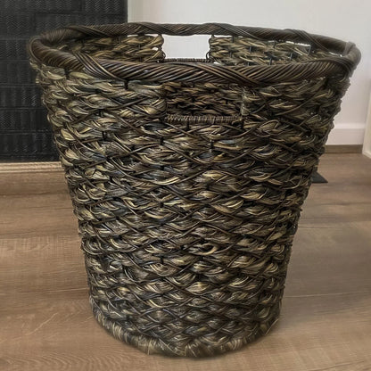 OSLO Poly Rattan Wicker Large Basket - Chestnut Brown - Direct Factory Furniture Australia