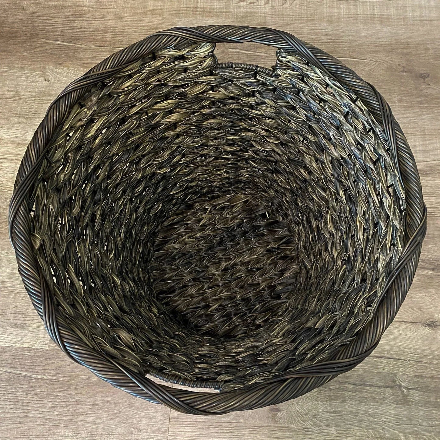 OSLO Poly Rattan Wicker Large Basket - Chestnut Brown - Direct Factory Furniture Australia