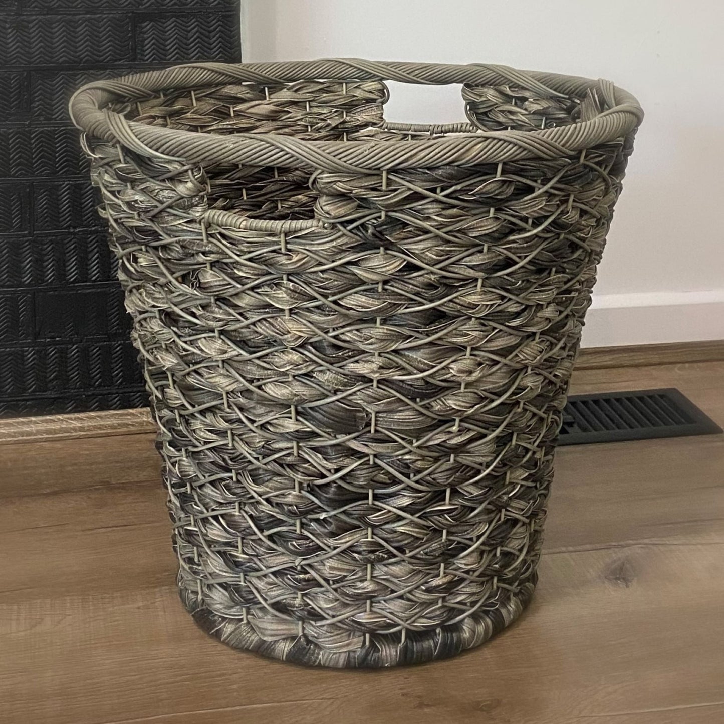 OSLO Poly Rattan Wicker Large Basket - Grey - Direct Factory Furniture Australia