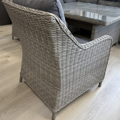 PORTSEA | 7 Seat Poly Rattan Wicker Outdoor Lounge | Grey