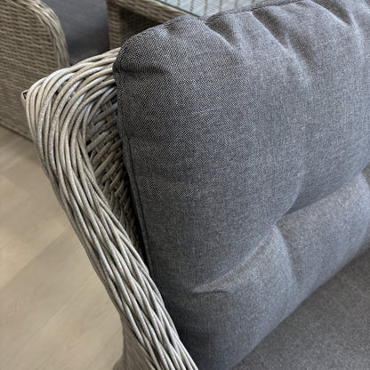 PORTSEA | 7 Seat Poly Rattan Wicker Outdoor Lounge | Grey