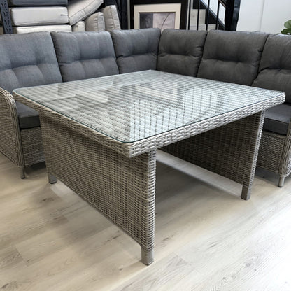 PORTSEA | 7 Seat Poly Rattan Wicker Outdoor Lounge | Grey