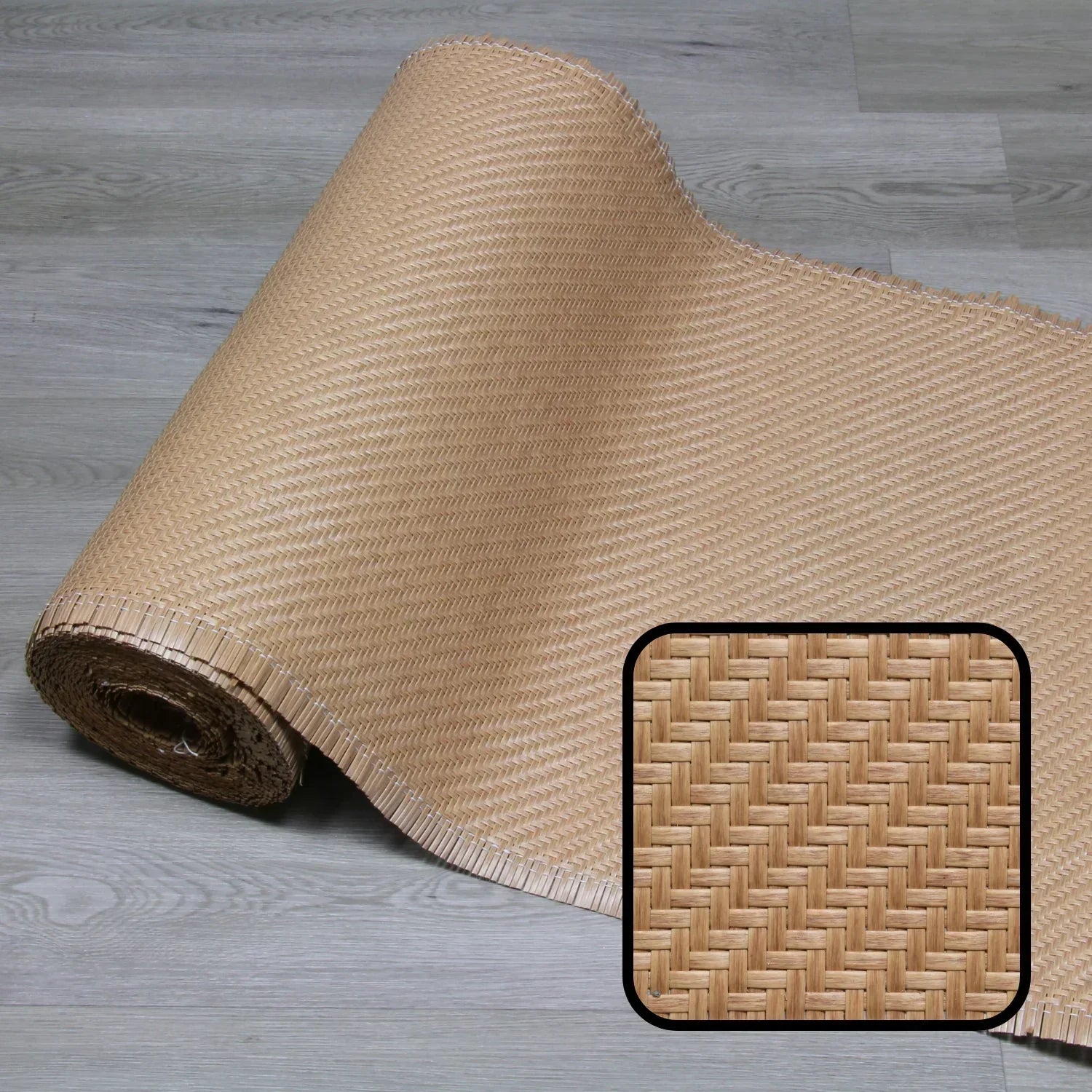 PLASTIC Rattan Cane Webbing | HERRINGBONE | WHEAT BROWN - S-HRB-WB-60-1 - Direct Factory Furniture Australia