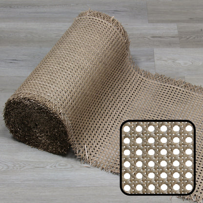 PLASTIC Rattan Cane Webbing | HEX Circle | ASH BROWN