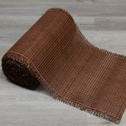 PLASTIC Rattan Cane Webbing | HEX Circle | COFFEE BROWN