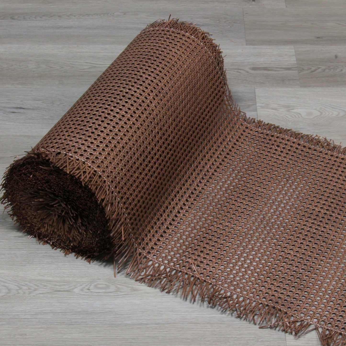 PLASTIC Rattan Cane Webbing | HEX Circle | WALNUT BROWN