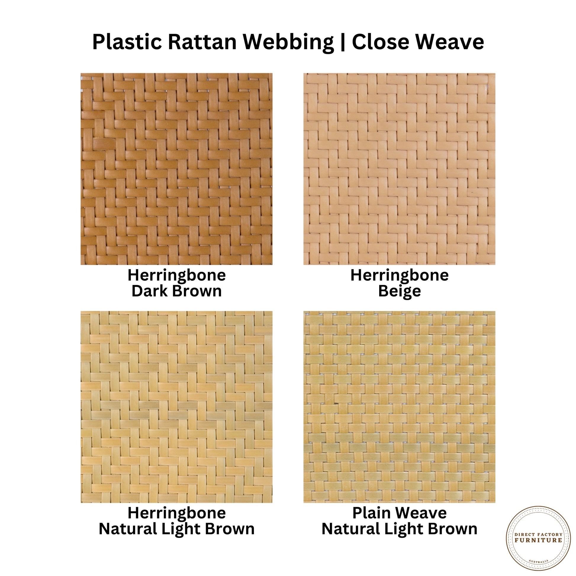 Plastic Natural Rattan Cane Webbing Roll Close Weave Herringbone Plain  Colour Compare Sample