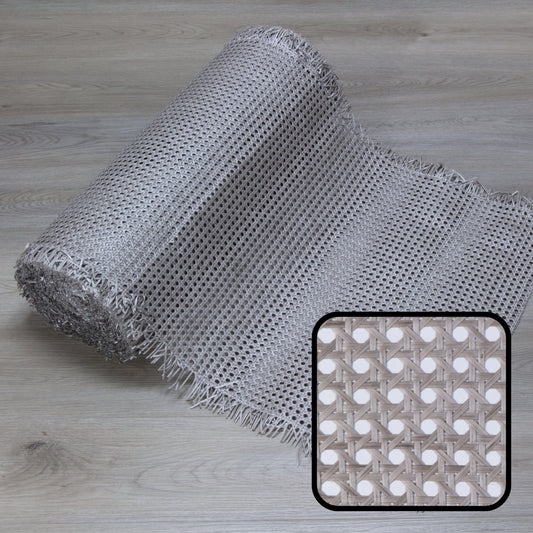 Plastic-Synthetic-Faux-PE-Rattan-Cane-Webbing-Mesh-Roll-Panel-Furniture-Chair-Repair-Open-Weave-Circle-Hexagonal-Melbourne-Australia-Grey-1