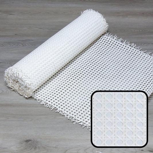 Plastic-Synthetic-Faux-PE-Rattan-Cane-Webbing-Mesh-Roll-Panel-Furniture-Chair-Repair-Open-Weave-Circle-Hexagonal-Melbourne-Australia-White-11