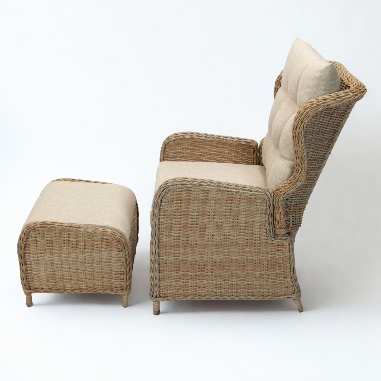 ROSA | 2 Seater Poly Rattan Wicker Outdoor Lounge Set | Natural