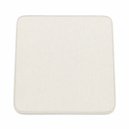 Cream outdoor furniture cushion with rounded corners, ideal for rattan wicker chairs or lounges