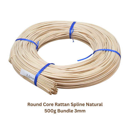 Natural Rattan Cane Round Core Wicker Pith Spline for Furniture Repair - HL-RS-3N-BUNDLE - Direct Factory Furniture Australia