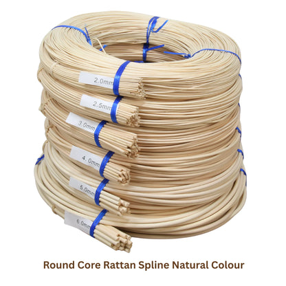 Natural Rattan Cane Round Core Wicker Pith Spline for Furniture Repair - HL-RS-ROUND033 - Direct Factory Furniture Australia