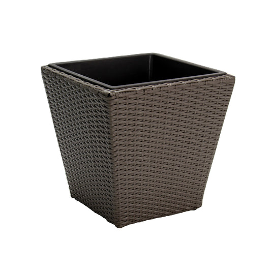 SERENO Poly Rattan Wicker Planter Pot - Grey