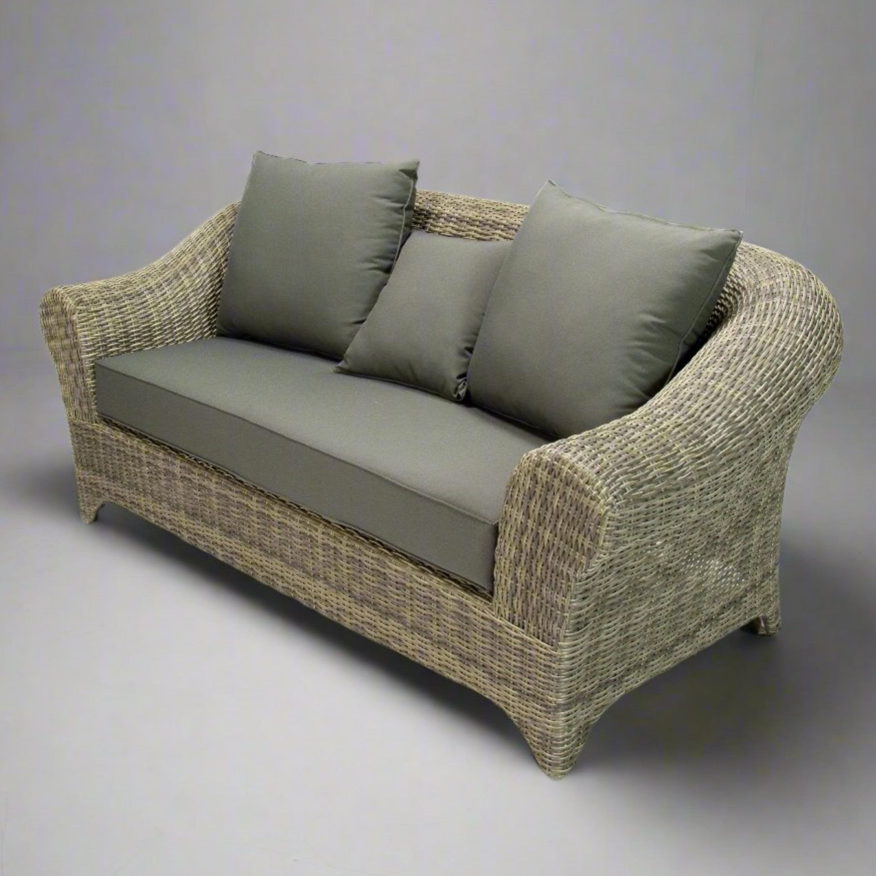 RYE 2 Seater Poly Rattan Wicker Outdoor Lounge Chaise Brown Direct Factory Furniture Australia