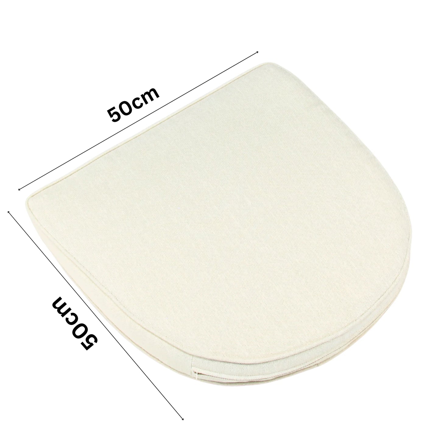 Cream outdoor wicker chair cushion, 50cm x 30cm, for rattan furniture comfort
