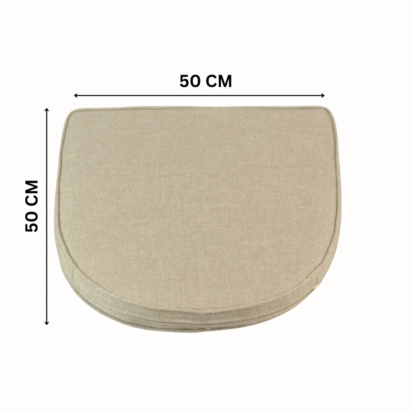 50cm beige outdoor chair cushion for rattan wicker furniture, durable fabric, perfect for patio seating