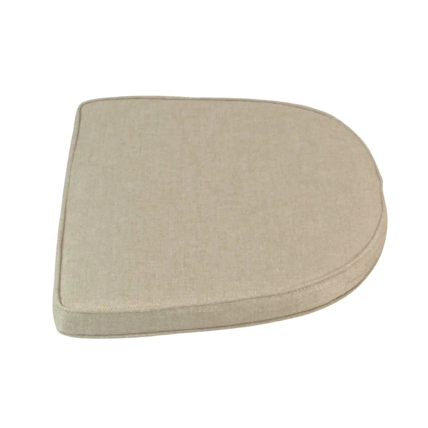 Beige outdoor chair cushion for rattan wicker furniture, durable fabric, curved design