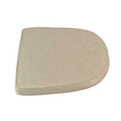 Beige outdoor chair cushion for rattan wicker furniture, durable fabric, curved design
