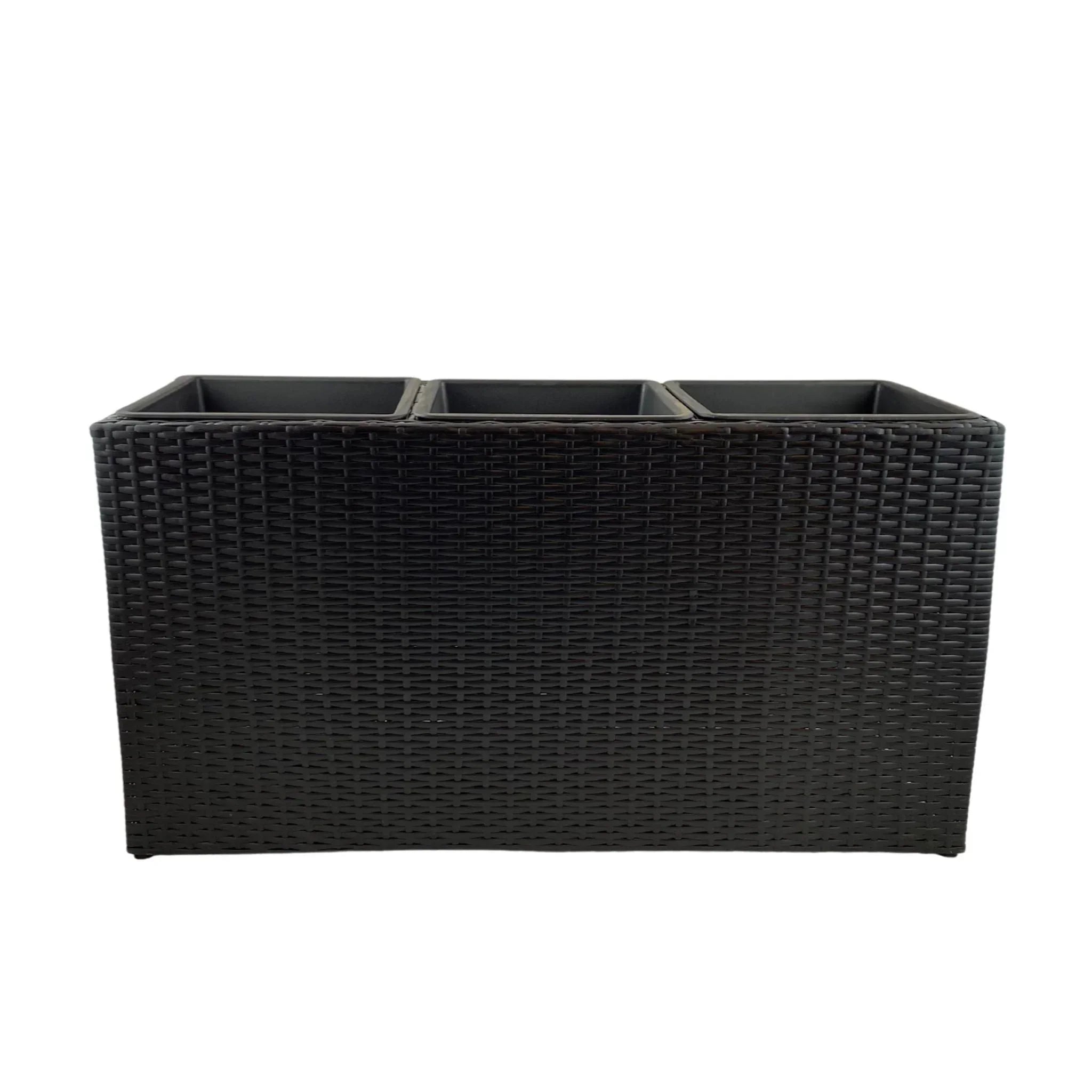 VALLARTA Poly Rattan Wicker Large Planter Pot - Black – Direct Factory ...