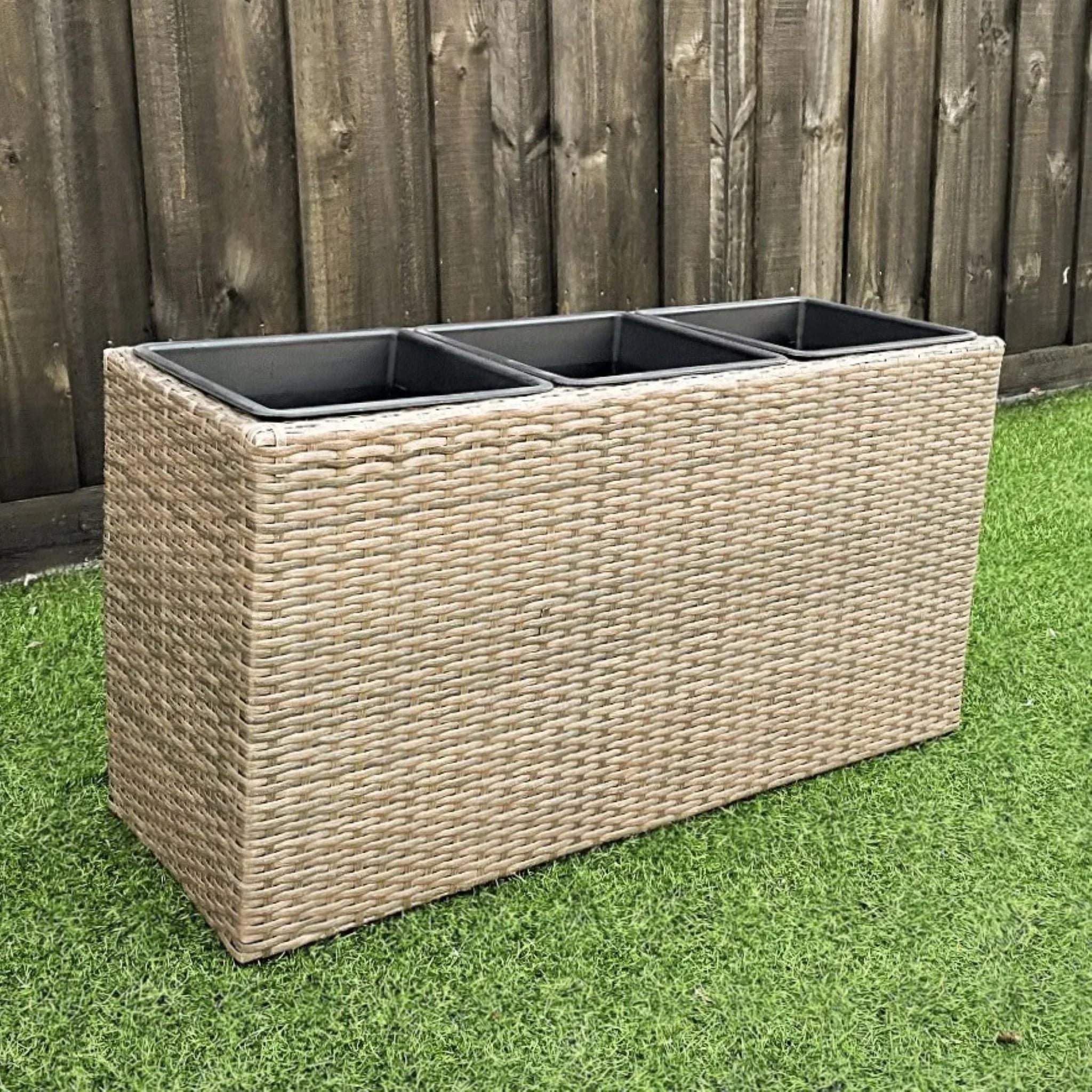 VALLARTA Poly Rattan Wicker Large Planter Pot - Light Brown – Direct ...