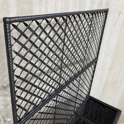 VIOLA Poly Rattan Wicker Large Planter Pot with Trellis - Black - Direct Factory Furniture Australia