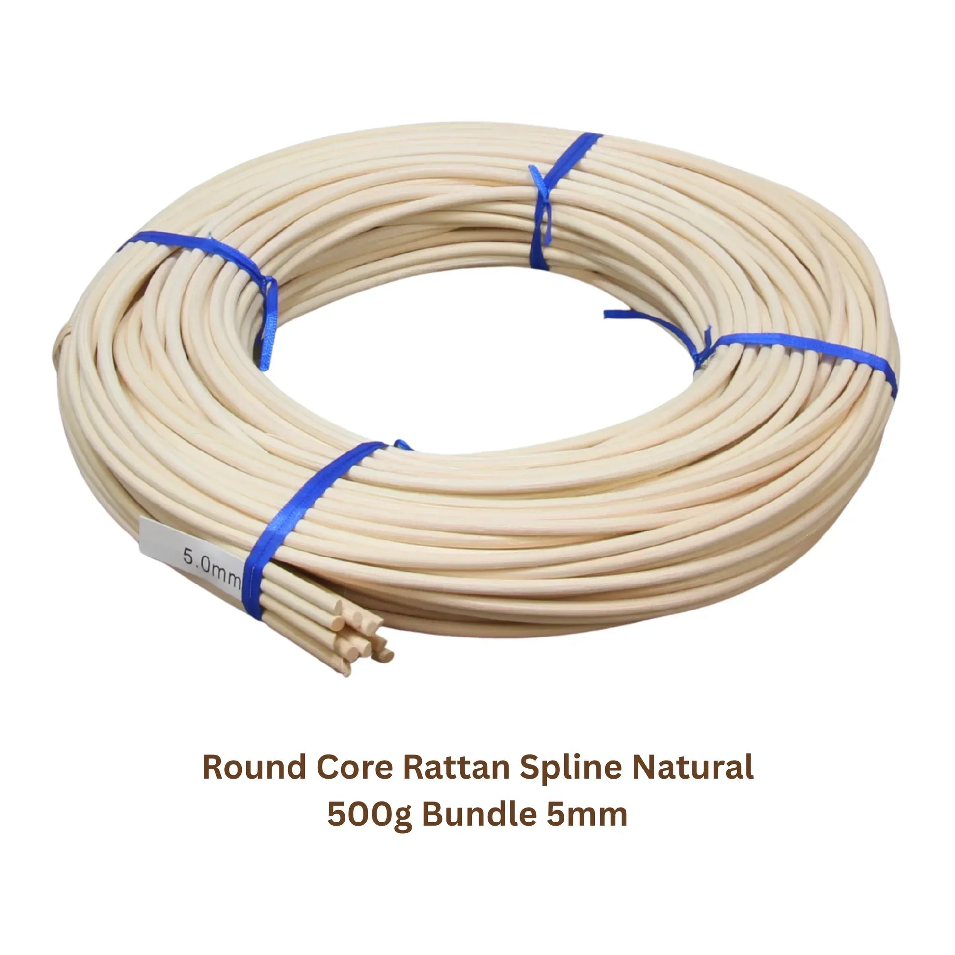 Natural Rattan Cane Round Core Wicker Pith Spline for Furniture Repair - HL-RS-5N-BUNDLE - Direct Factory Furniture Australia