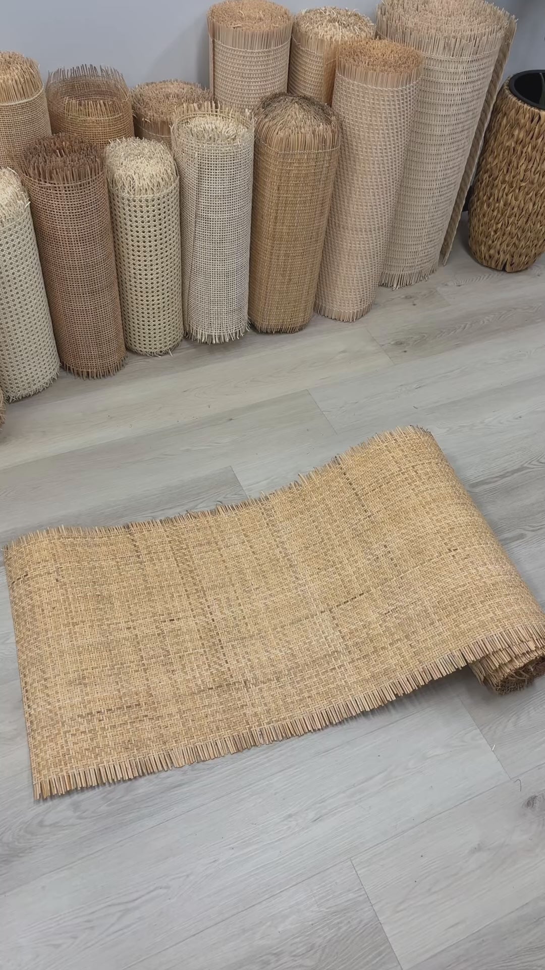 Natural_Rattan_Cane_Closed_HerringBone_Natural_Brown_Colour_Video