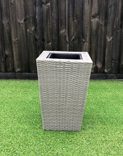 KENROKU Poly Rattan Wicker Large Planter Pot - Grey - Direct Factory Furniture Australia