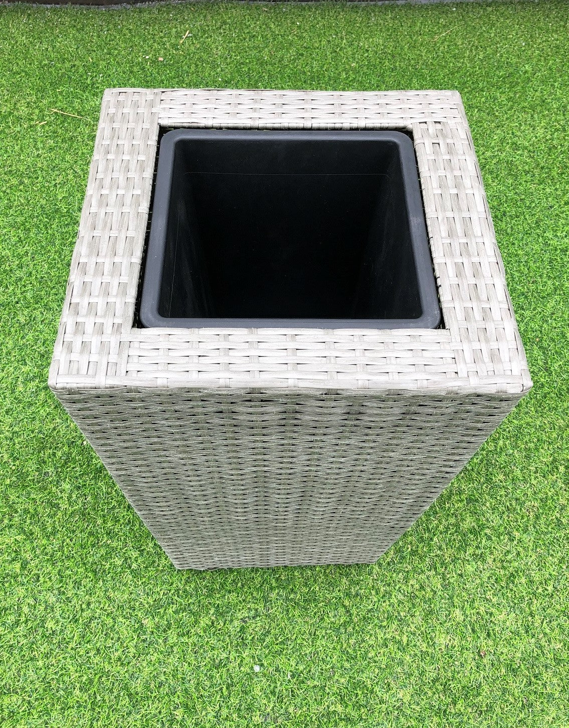 KENROKU Poly Rattan Wicker Large Planter Pot - Grey - Direct Factory Furniture Australia