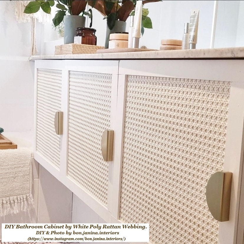 Plastic-Synthetic-Faux-PE-Rattan-Cane-Webbing-Mesh-Roll-Panel-Furniture-Chair-Repair-Open-Weave-Circle-Hexagonal-Melbourne-Australia-White-8